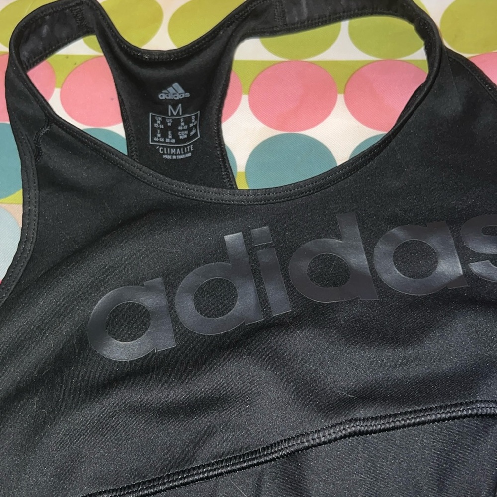black adidas sports bra